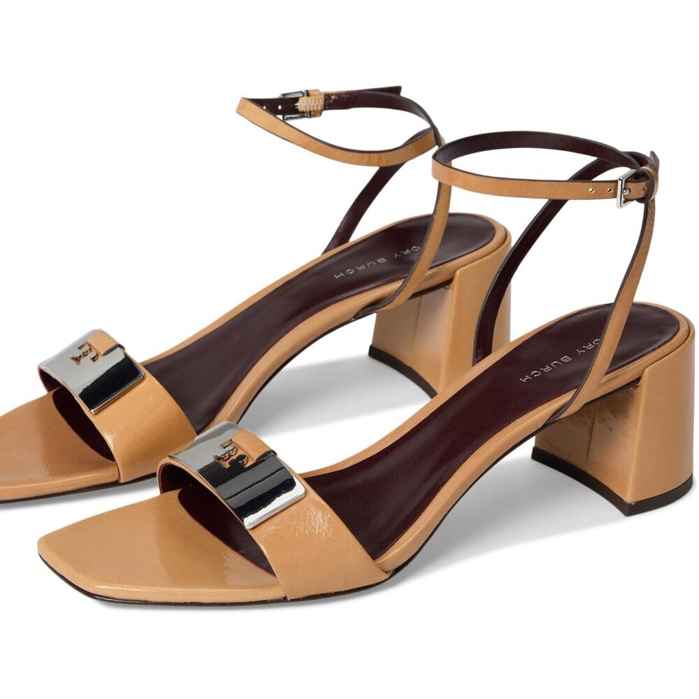 Tory Burch $400 Gigi Sandal 55Mm Cantucci/Silver Sz 10 NIB!